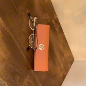 Tory Burch metal frame glasses.